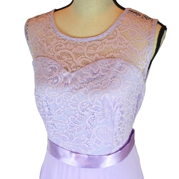 Bery‎ Love Prom Wedding Dress Lace A Line Chiffon, Lavender Size XL - Picture 3 of 9